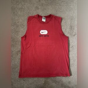 Vintage Nike Red Logo Muscle Tee Tank Top